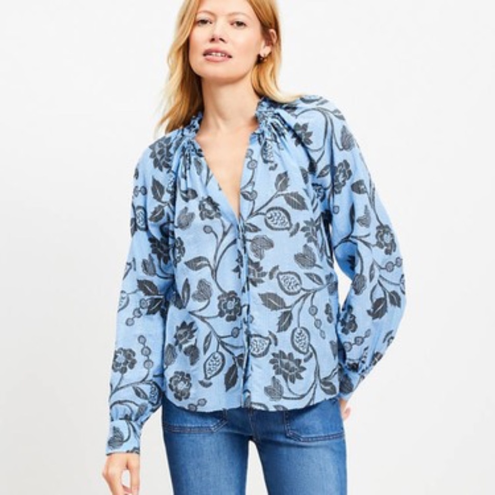 Garden Ruffle Neck Shirt
